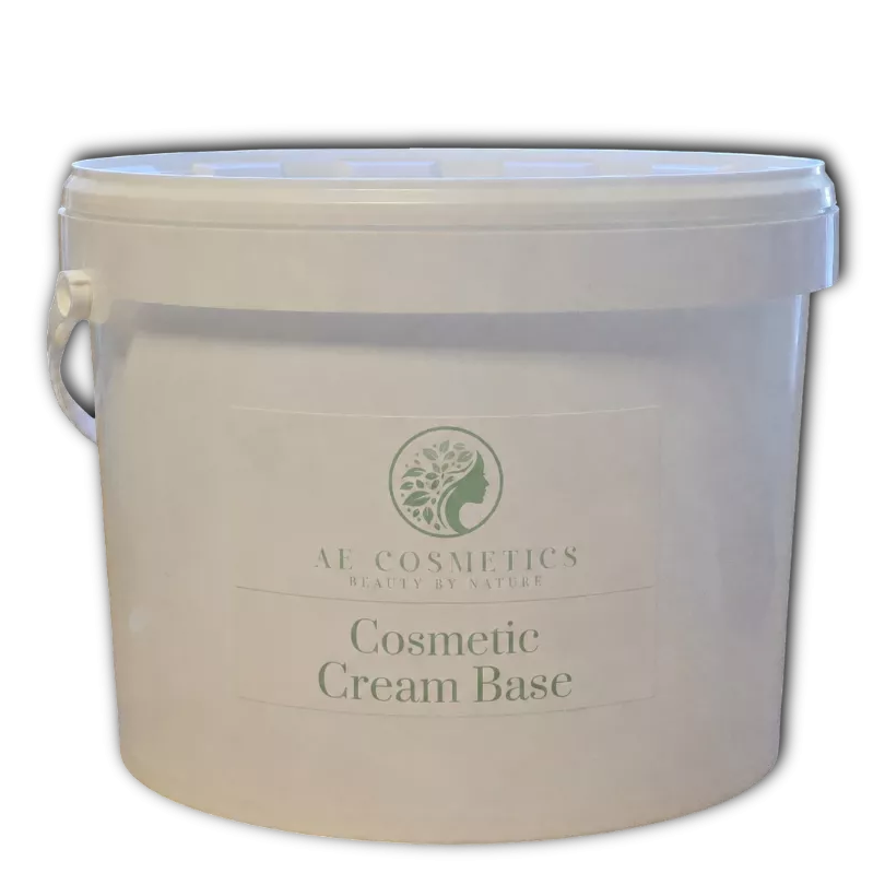 Beige container labeled 'Cosmetic Cream Base' with a logo on a white background